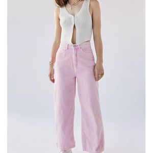 Urban outfitters light pink “High and wide jeans” worn once for a few hours